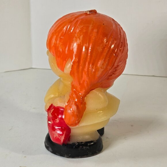 Vintage Figural Candle I Luv You Heart Redhead Retro Valentine Novelty 1970 80s - Picture 4 of 7